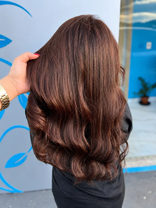 Resultado de cabelo castanho com finalização